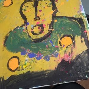 Abstract Expressionist Art Piece with Vibrant Colors